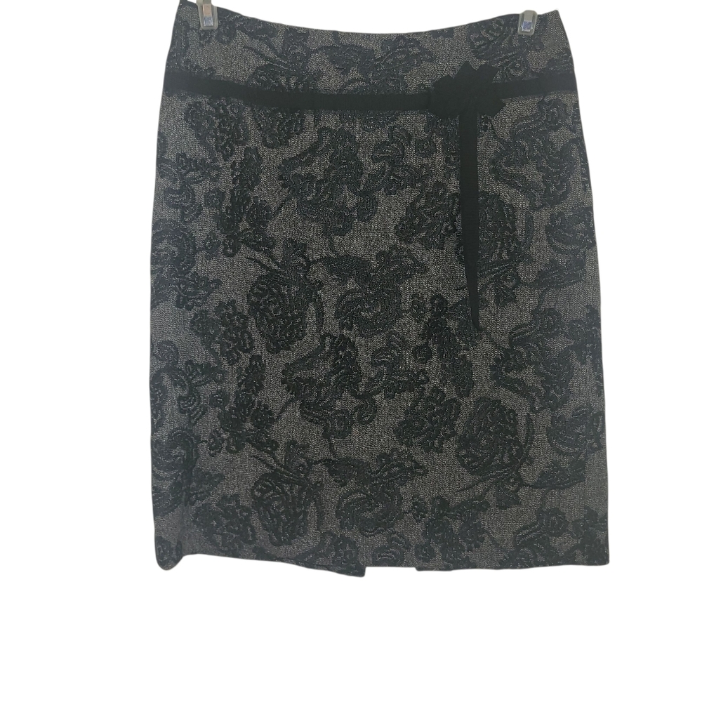 Ann Taylor Floral Skirt Black/Gray sz 8P